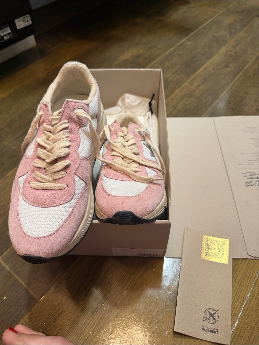 Golden Goose Pink and White Glitter Star Sneakers - Picture 6 of 10